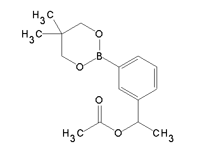 Chemical structure of 1-(3-(5,5-dimethyl-1,3,2-dioxaborinan-2-yl)phenyl)ethyl acetate