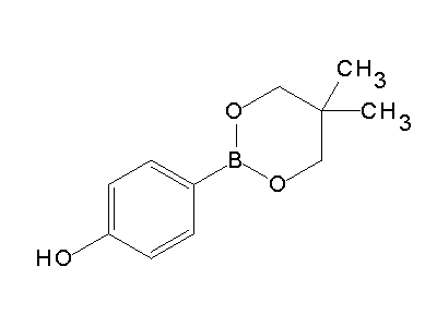 Chemical structure of 4-(5,5-dimethyl-1,3,2-dioxaborinan-2-yl)phenol