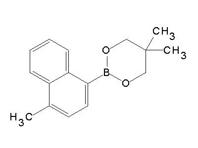 Chemical structure of 5,5-dimethyl-2-(4-methylnaphthalen-1-yl)-1,3,2-dioxaborinane