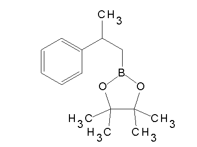 Chemical structure of 4,4,5,5-tetramethyl-2-(2-phenylpropyl)-1,3,2-dioxaborolane