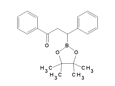 Chemical structure of 1,3-diphenyl-3-(4,4,5,5-tetramethyl-1,3,2-dioxaborolan-2-yl)propan-1-one