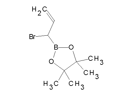 Chemical structure of 2-(1-bromo-2-propenyl)-4,4,5,5-tetramethyl-1,3,2-dioxaborolane