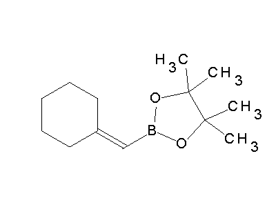 Chemical structure of 2-(cyclohexylidenemethyl)-4,4,5,5-tetramethyl-1,3,2-dioxaborolane