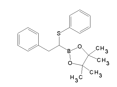 Chemical structure of pinacol 2-phenyl-1-(phenylthio)ethane-1-boronate