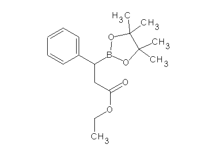 Chemical structure of ethyl 3-phenyl-3-(4,4,5,5-tetramethyl-1,3,2-dioxaborolan-2-yl)propionate