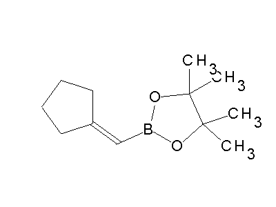 Chemical structure of 2-cyclopentylidenemethyl-4,4,5,5-tetramethyl-[1,3,2]dioxaborolane