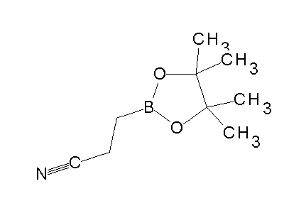 Chemical structure of 4,4,5,5-tetramethyl-1,3,2-dioxaborolane-2-propanenitrile
