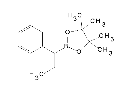 Chemical structure of 4,4,5,5-tetramethyl-2-(1-phenylpropyl)-1,3,2-dioxaborolane