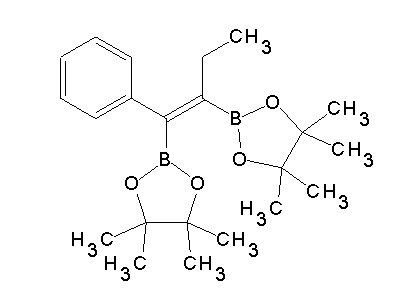 Chemical structure of 1,2-(bis)pinacolatoborolanyl-1-phenyl-1-butene