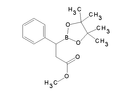 Chemical structure of methyl 3-phenyl-3-(4,4,5,5-tetramethyl-1,3,2-dioxaborolan-2-yl)propanoate