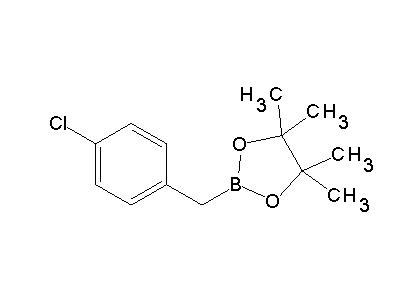 Chemical structure of 2-[(4-chlorophenyl)methyl]-4,4,5,5-tetramethyl-1,3,2-dioxaborolane