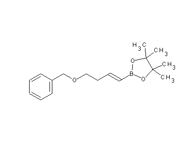 Chemical structure of (E)-pinacol 4-benzoxybutenyl boronate