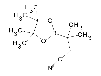 Chemical structure of 2-(2-cyano-1,1-dimethylethyl)-4,4,5,5-tetramethyl-1,3,2-dioxaborolane