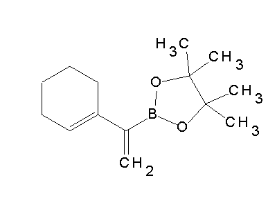 Chemical structure of 2-(1-cyclohexen-1-ylethenyl)-4,4,5,5-tetramethyl-1,3,2-dioxaborolane