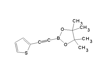 Chemical structure of 4,4,5,5-tetramethyl-(2-thiophen-2-yl-ethynyl)-1,3,2-dioxaborolane