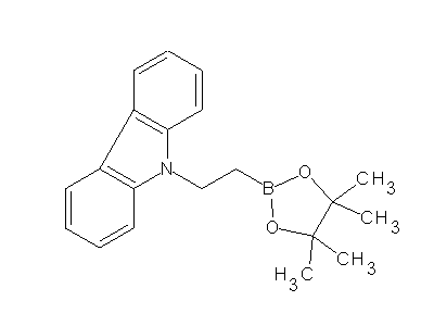 Chemical structure of 9-(2-(4,4,5,5-tetramethyl-1,3,2-dioxaborolan-2-yl)ethyl)-9H-carbazole