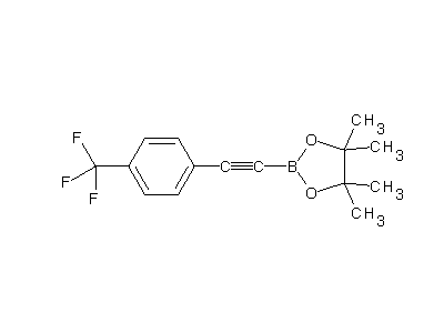 Chemical structure of 2-[(4-trifluoromethylphenyl)ethynyl]-4,4,5,5-tetramethyl-1,3,2-dioxaborolane