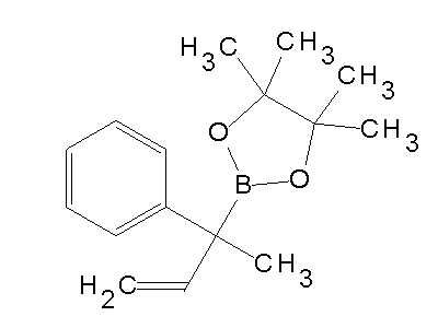 Chemical structure of 4,4,5,5-tetramethyl-2-(2-phenylbut-3-en-2-yl)-1,3,2-dioxaborolane