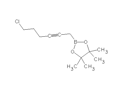 Chemical structure of 2-(6-chlorohex-2-ynyl)-4,4,5,5-tetramethyl-1,3,2-dioxaborolane
