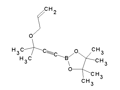 Chemical structure of 4,4,5,5-tetramethyl-2-(3-methyl-3-prop-2-enoxybut-1-ynyl)-1,3,2-dioxaborolane