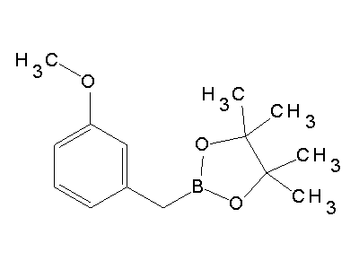 Chemical structure of 2-m-anisyl-4,4,5,5-tetramethyl-1,3,2-dioxaborolane