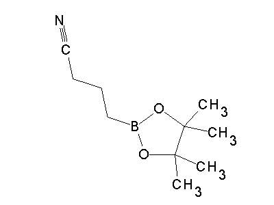 Chemical structure of 4,4,5,5-tetramethyl-1,3,2-dioxaborolane-2-butanenitrile