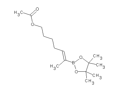 Chemical structure of 6-(4,4,5,5-tetramethyl-1,3,2-dioxaborolan-2-yl)hept-5-enyl acetate