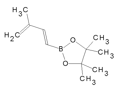 Chemical structure of 4,4,5,5-tetramethyl-2-[(1E)-3-methylbuta-1,3-dienyl]-1,3,2-dioxaborolane