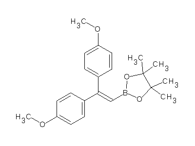 Chemical structure of 2-[2,2-bis(4-methoxyphenyl)ethenyl]-4,4,5,5-tetramethyl-1,3,2-dioxaborolane