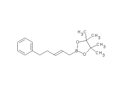 Chemical structure of 4,4,5,5-tetramethyl-2-[(E)-5-phenyl-2-penten-1-yl]-1,3,2-dioxaborolane