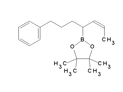 Chemical structure of 4,4,5,5-tetramethyl-2-[(Z)-7-phenyl-2-hepten-4-yl]-1,3,2-dioxaborolane