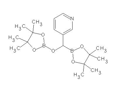 Chemical structure of alpha-[(pinacol)boroxy]-3-pyridylmethyl(pinacol)boronate