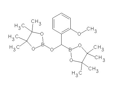 Chemical structure of alpha-[(pinacol)boroxy]-2-methoxybenzyl(pinacol)boronate
