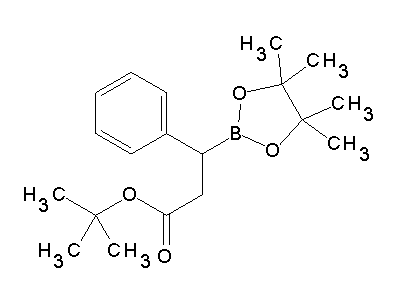Chemical structure of tert-butyl 3-phenyl-3-(4,4,5,5-tetramethyl-1,3,2-dioxaborolan-2-yl)propanoate