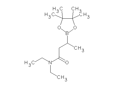 Chemical structure of N,N-diethyl-3-(4,4,5,5-tetramethyl-1,3,2-dioxaborolan-2-yl)butanamide
