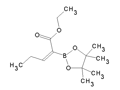 Chemical structure of (Z)-ethyl 2-(4,4,5,5-tetramethyl-1,3,2-dioxaborolan-2-yl)pent-2-enoate