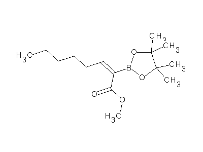 Chemical structure of (Z)-methyl 2-(4,4,5,5-tetramethyl-1,3,2-dioxaborolan-2-yl)oct-2-enoate