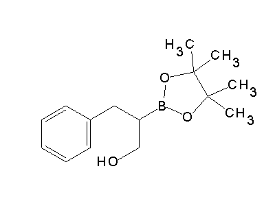 Chemical structure of 3-phenyl-2-(4,4,5,5-tetramethyl-1,3,2-dioxaborolan-2-yl)propan-1-ol