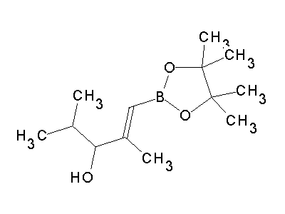 Chemical structure of (E)-2,4-dimethyl-1-(4,4,5,5-tetramethyl-1,3,2-dioxaborolan-2-yl)-1-penten-3-ol