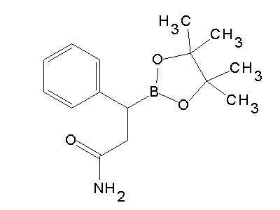 Chemical structure of 3-phenyl-3-(4,4,5,5-tetramethyl-1,3,2-dioxaborolan-2-yl)propanamide