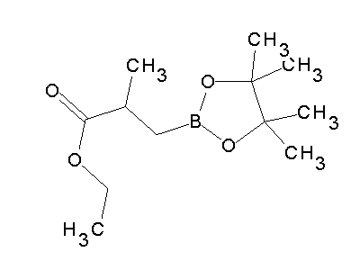 Chemical structure of ethyl 2-methyl-3-(4,4,5,5-tetramethyl-1,3,2-dioxaborolan-2-yl)propanoate