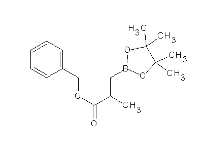 Chemical structure of benzyl 2-methyl-3-(4,4,5,5-tetramethyl-1,3,2-dioxaborolan-2-yl)propanoate
