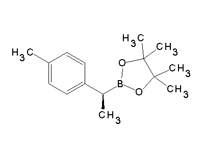 Chemical structure of (S)-4,4,5,5-tetramethyl-2-(1-p-tolylethyl)-1,3,2-dioxaborolane