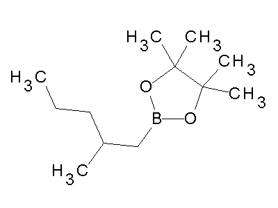 Chemical structure of 4,4,5,5-tetramethyl-2-(2-methylpentyl)-1,3,2-dioxaborolane