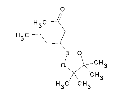 Chemical structure of 4-(4,4,5,5-tetramethyl-1,3,2-dioxaborolan-2-yl)heptan-2-one