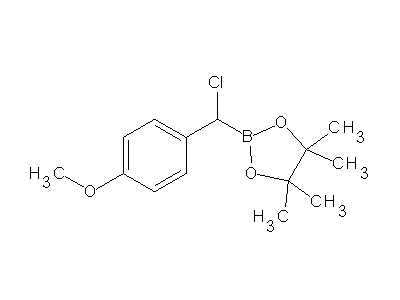 Chemical structure of 2-[chloro-(4-methoxyphenyl)methyl]-4,4,5,5-tetramethyl-1,3,2-dioxaborolane