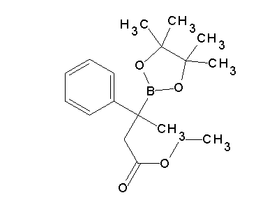 Chemical structure of ethyl 3-phenyl-3-(4,4,5,5-tetramethyl-1,3,2-dioxaborolan-2-yl)butanoate