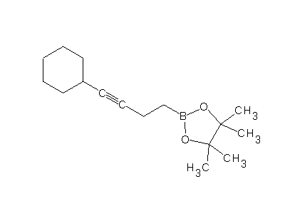 Chemical structure of 2-(4-cyclohexylbut-3-yn-1-yl)-4,4,5,5-tetramethyl-1,3,2-dioxaborolane