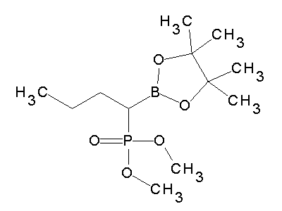 Chemical structure of 2-(1-dimethoxyphosphorylbutyl)-4,4,5,5-tetramethyl-1,3,2-dioxaborolane