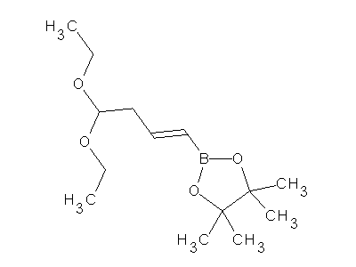Chemical structure of 4,4-diethoxy-1-(3,3,4,4-tetramethyl-1,2,5-dioxaborolane)but-1-ene